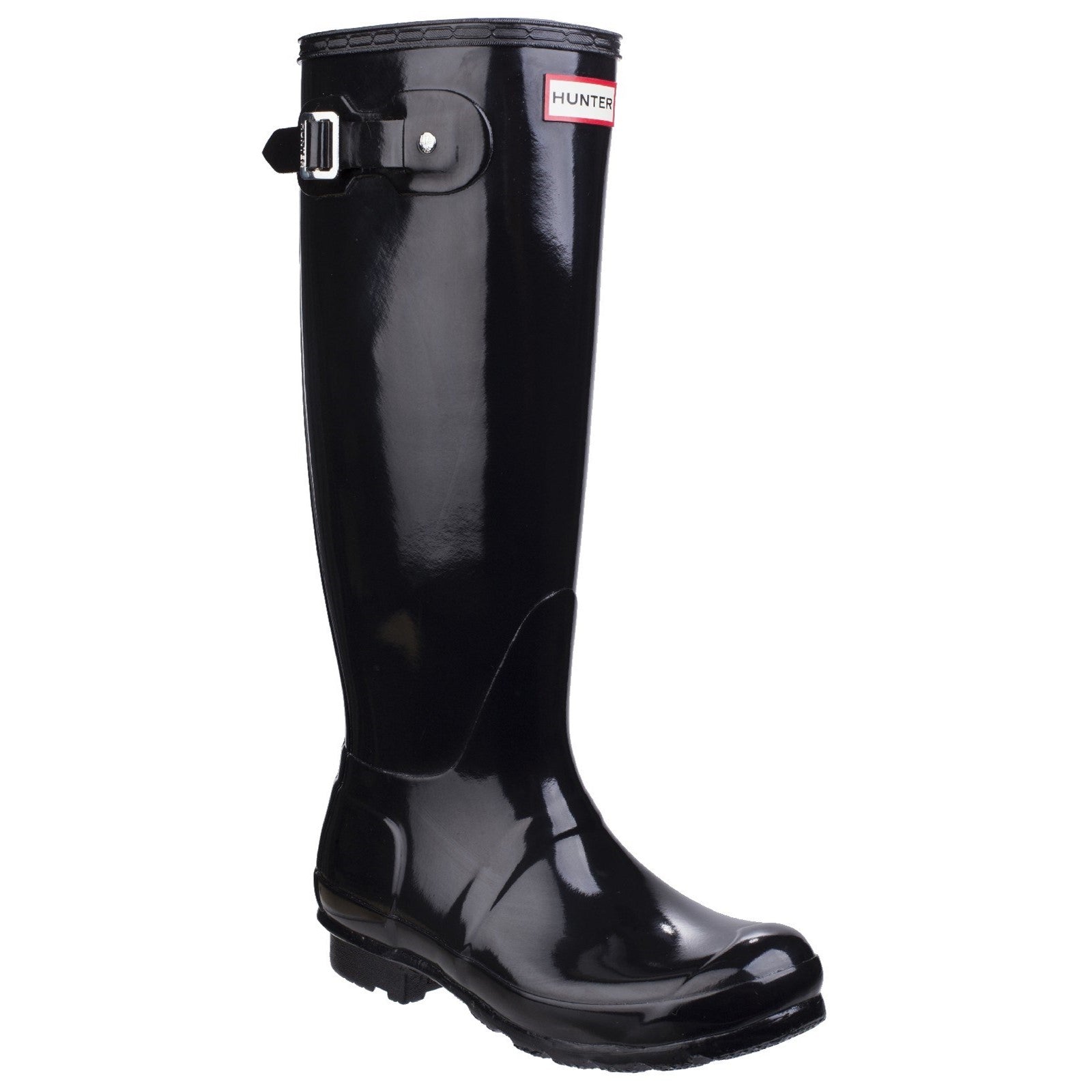 Hunter WFT1000RGL-BLK Original Tall Gloss Wellington Boots Female Black