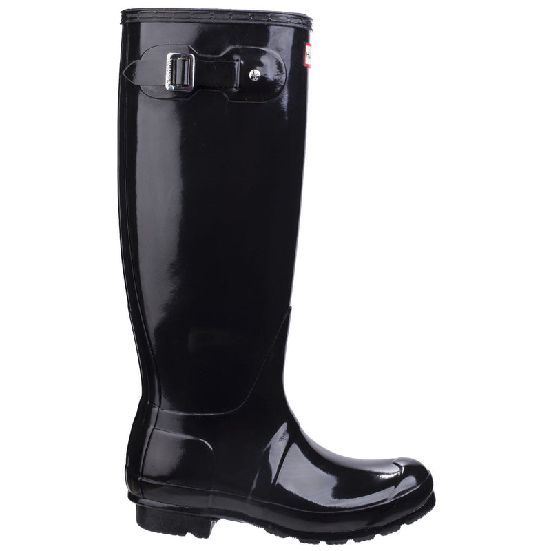 Hunter WFT1000RGL-BLK Original Tall Gloss Wellington Boots Female Black