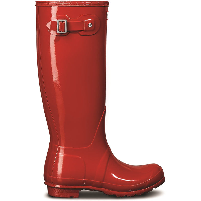 Hunter WFT1000RGL-MLR Original Tall Gloss Wellington Boots Female Red