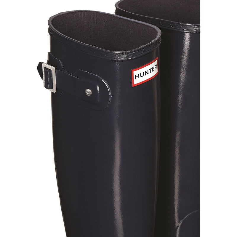Hunter WFT1000RGL-NVY Original Tall Gloss Wellington Boots Female Navy