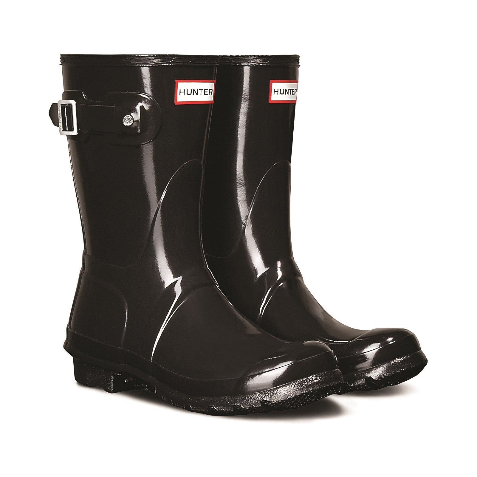 Hunter Womens Gloss Black WFS1000RGL-BLK Original Short Wellington Boots