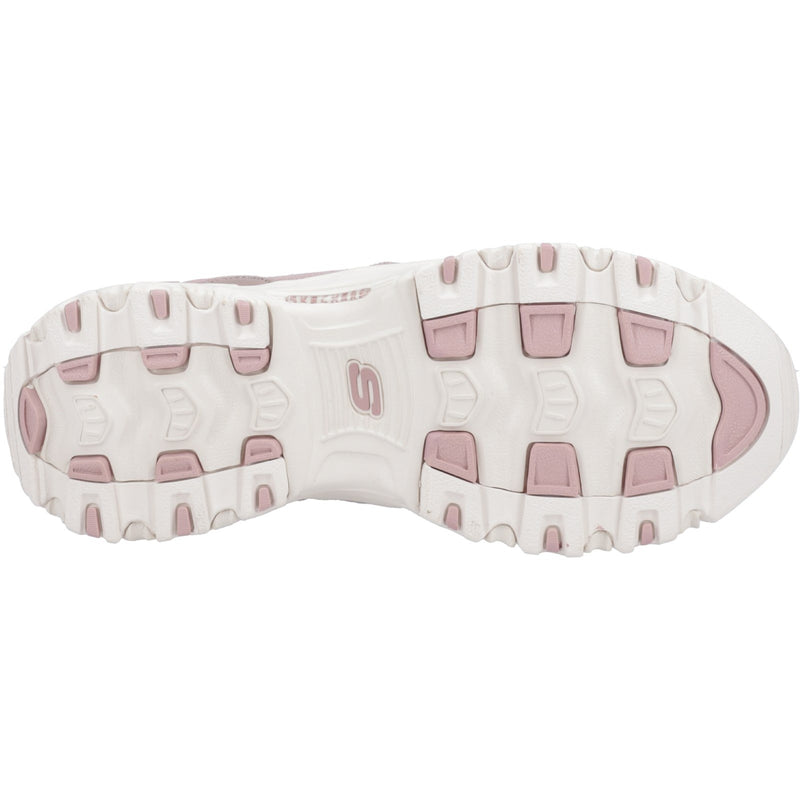 Skechers Womens D'Lites 167264-BLSH Blush Pink Lace Up Shoe