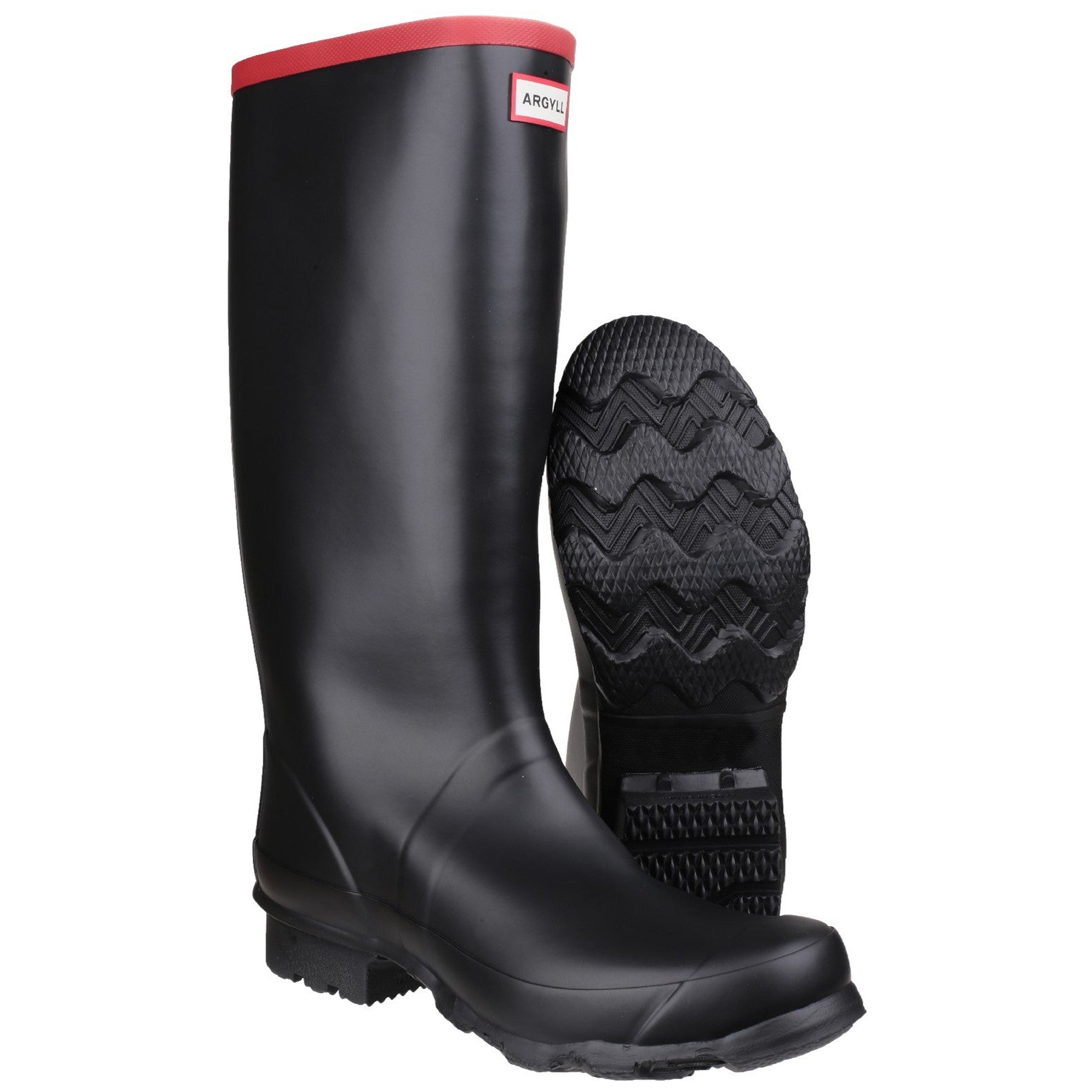 Hunter UFT4008RMA-BLK Argyll Full Knee Black Wellingtons
