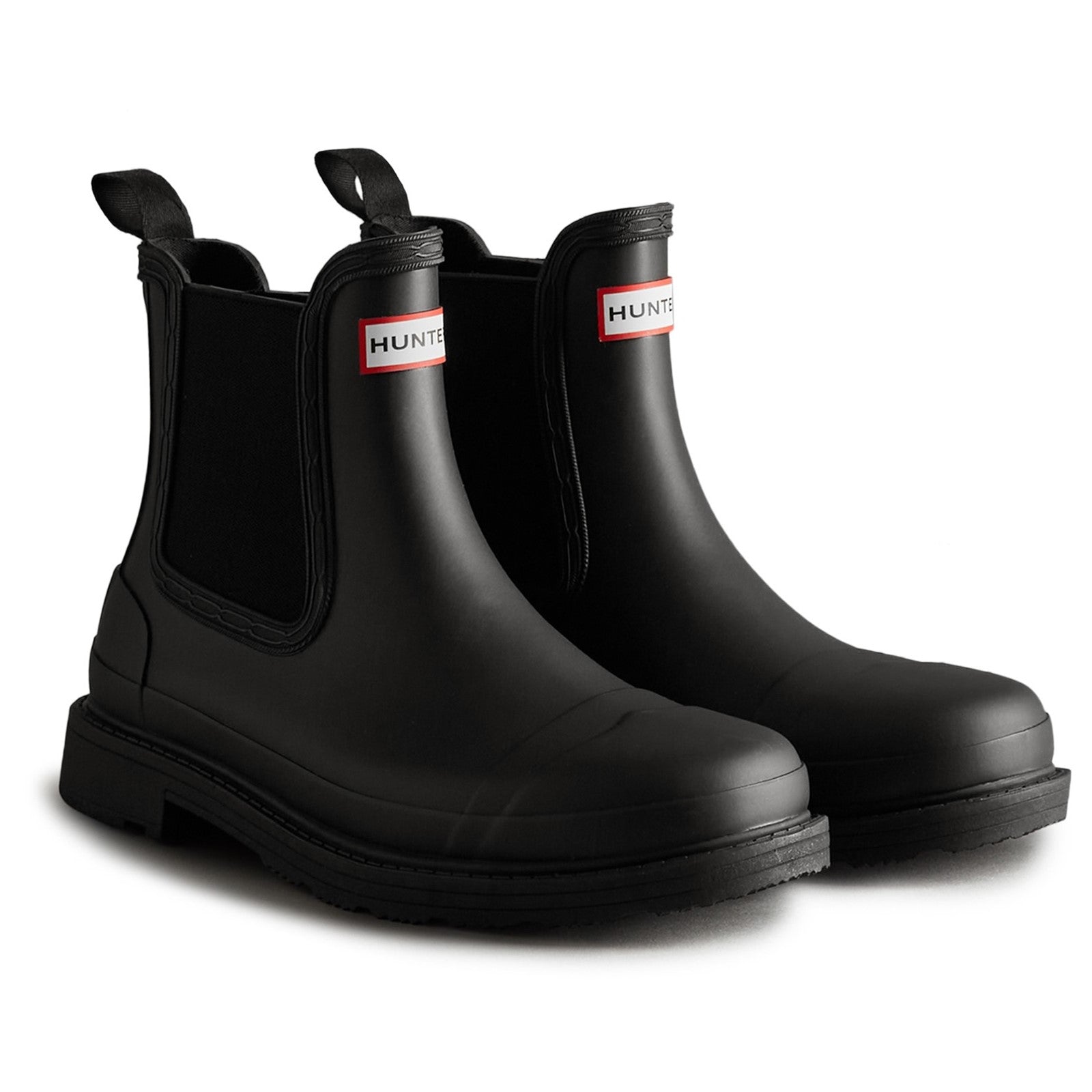 Hunter Womens Black WFS1018RMA-BLK Commando Chelsea Boots