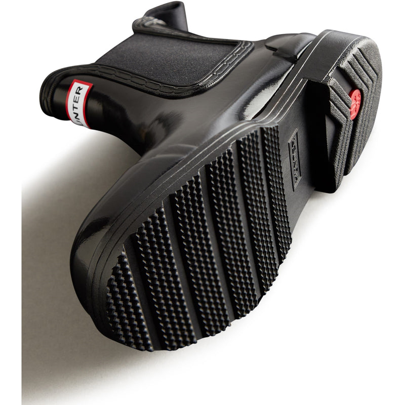 Hunter Womens Gloss Black WFS1018RGL-BLK Commando Chelsea Boots