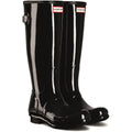 Hunter WFT1001RGL-BLK Tall Back Adjustable Gloss Wellington Boots Female Black