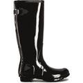 Hunter WFT1001RGL-BLK Tall Back Adjustable Gloss Wellington Boots Female Black