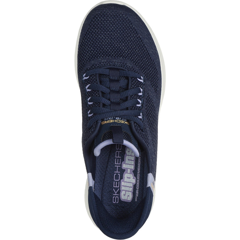 Skechers Womens Ultra Flex 3.0 Easy Step 150178-NVLV Navy/Lavender Lace Up Shoe