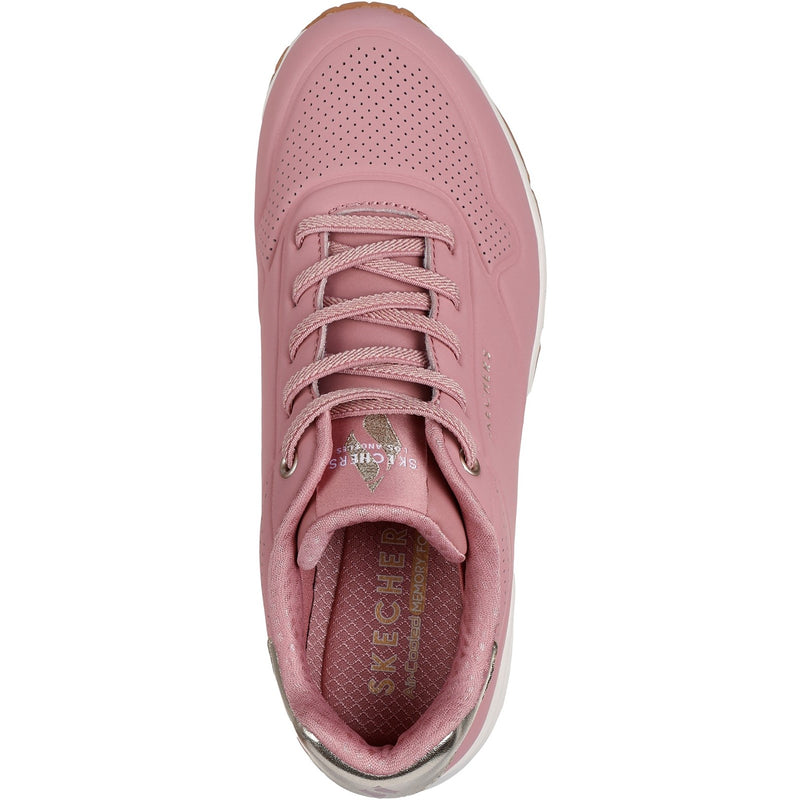 Skechers Womens Uno - Shimmer Away 155196-ROS Rose Lace Up Shoe