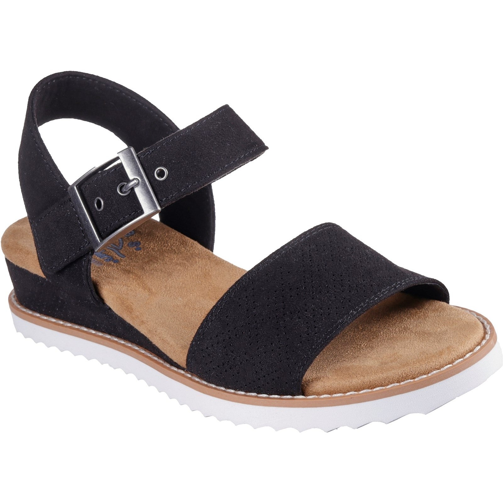 Skechers Womens Desert Kiss Serendipitous 114147-BLK Black Buckle Shoe