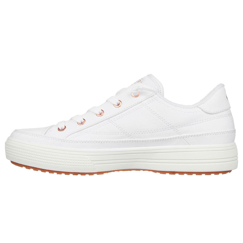 Skechers Womens Arch Fit Arcade - Meet Ya There 177190-WHT White Lace Up Shoe