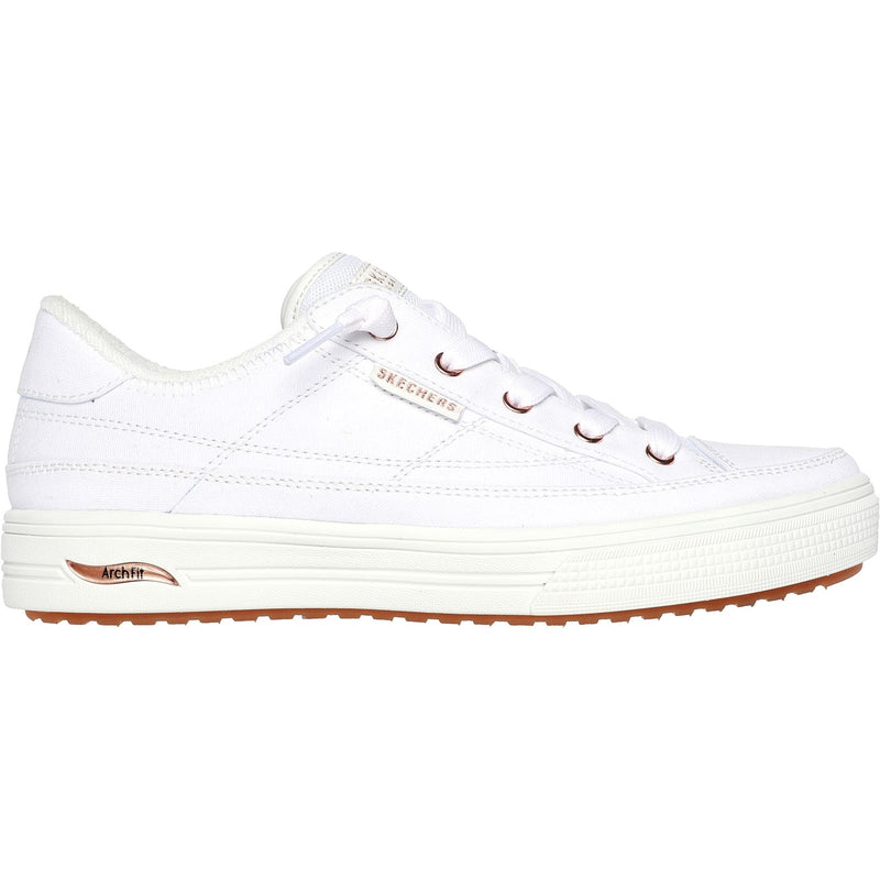 Skechers Womens Arch Fit Arcade - Meet Ya There 177190-WHT White Lace Up Shoe