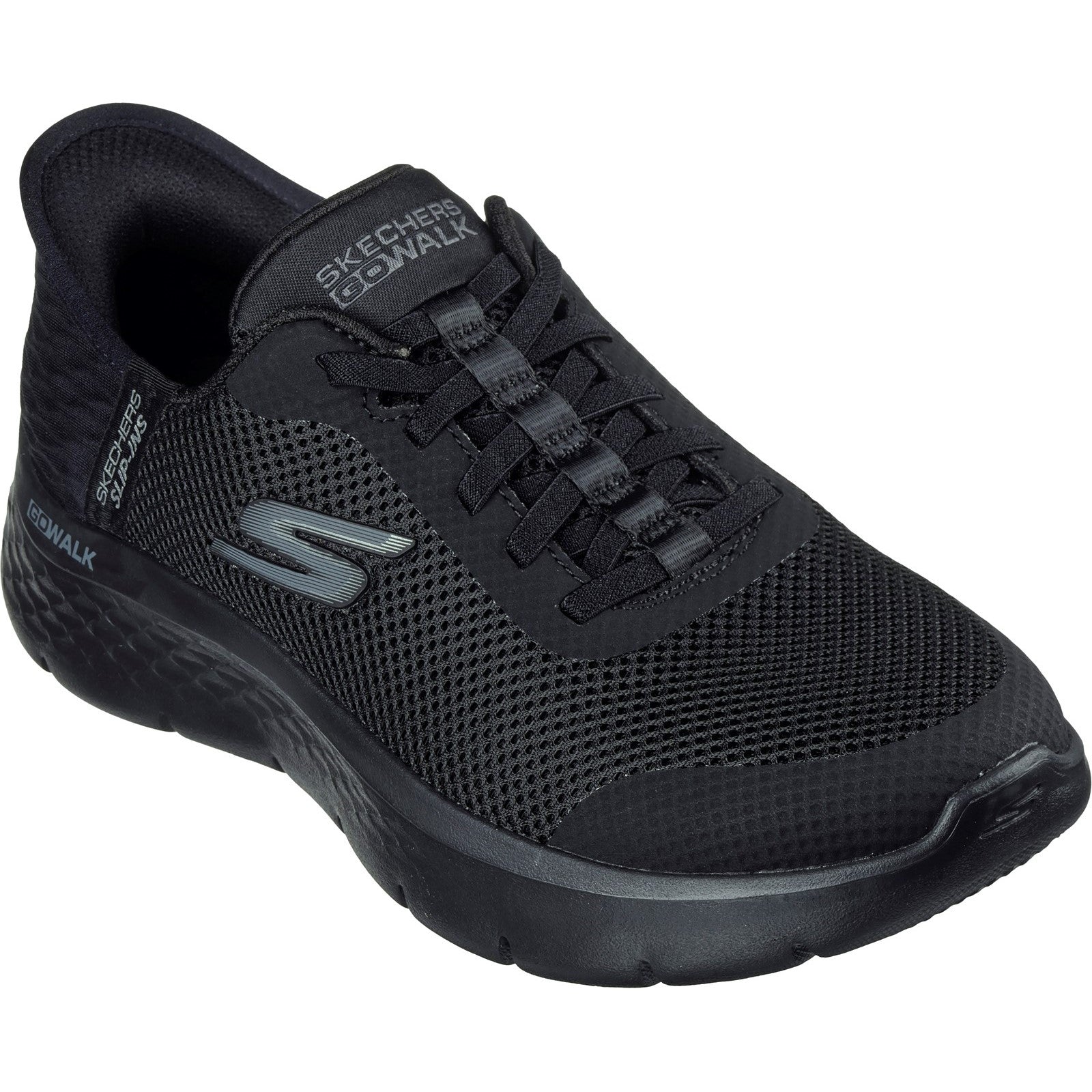 Skechers Womens GO WALK Flex Grand Entry 124836-BBK Black Lace Up Shoe