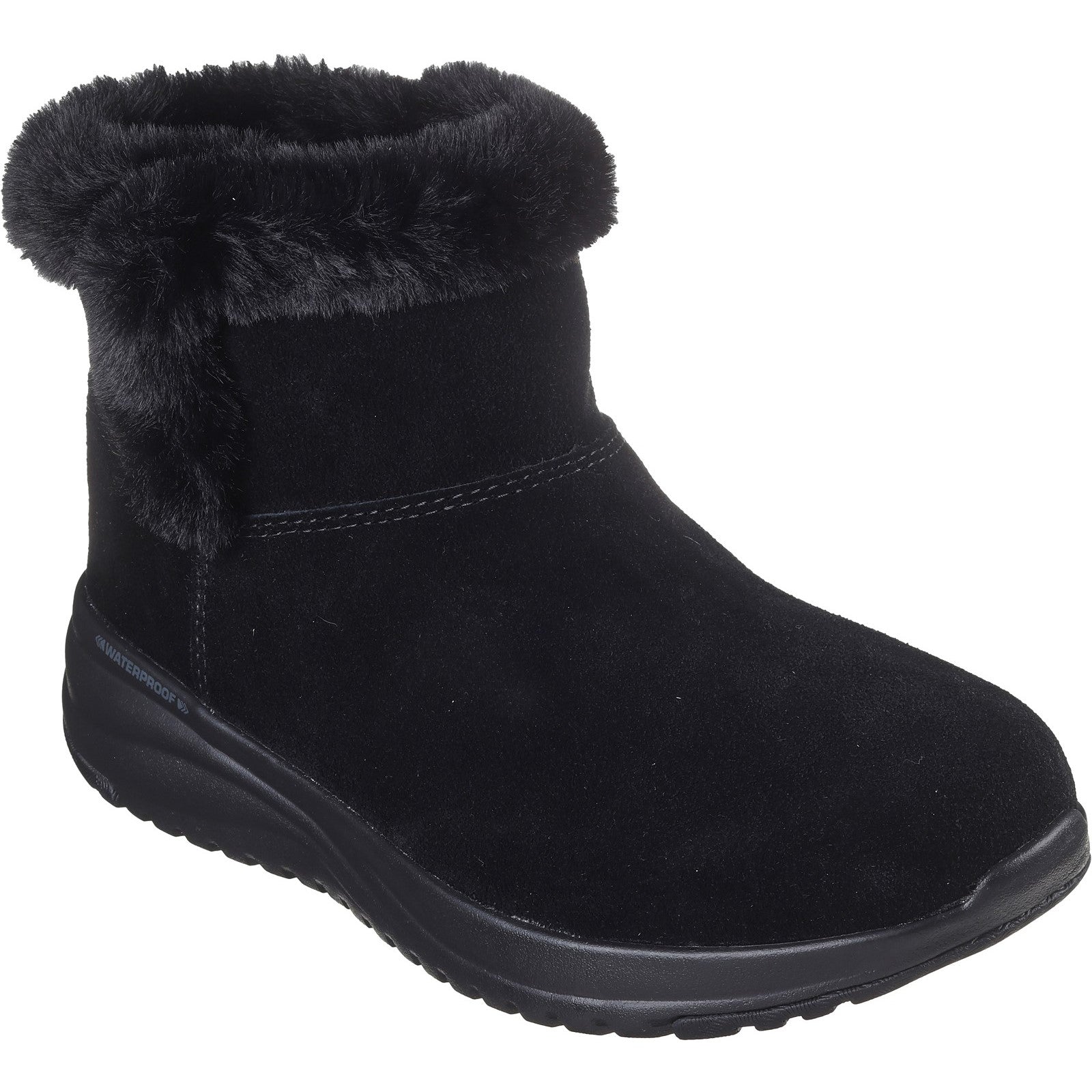 Skechers Womens On-the-GO Stellar - Cozy Step 144775-BBK Black Slip On Shoe