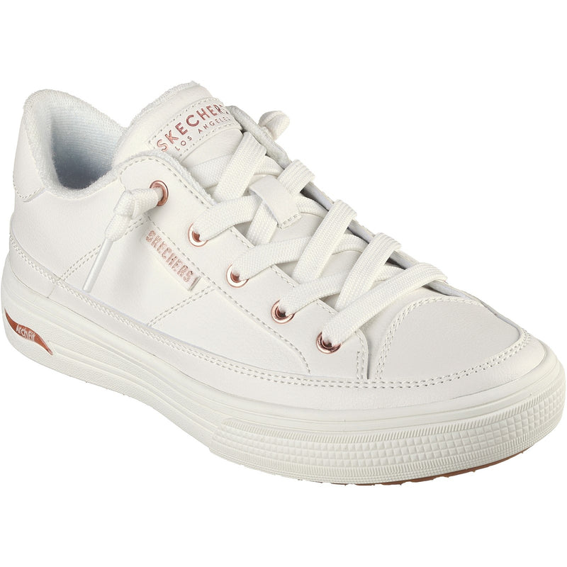 Skechers Womens Arch Fit Arcade On My Way 177189-WHT White Lace Up Shoe