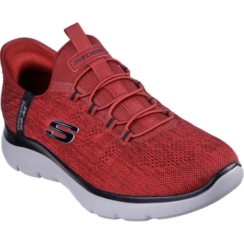Skechers Mens Summits Key Pace 232469-RDBK Red/Black Slip On Shoe