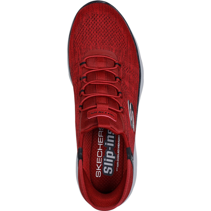 Skechers Mens Summits Key Pace 232469-RDBK Red/Black Slip On Shoe