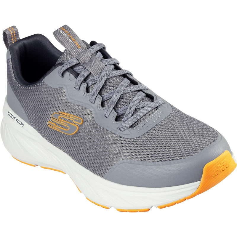 Skechers Mens Edgeride Rekze 232835-GYOR Grey/Orange Lace Up Shoe
