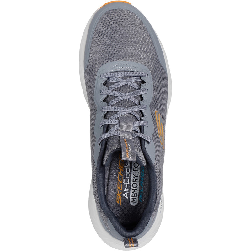 Skechers Mens Edgeride Rekze 232835-GYOR Grey/Orange Lace Up Shoe