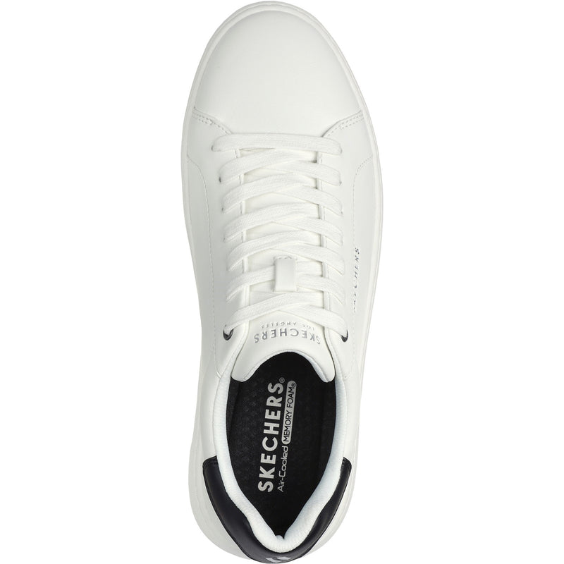 Skechers Mens Court Break Suit Sneaker 183175-WHT White Lace Up Shoe