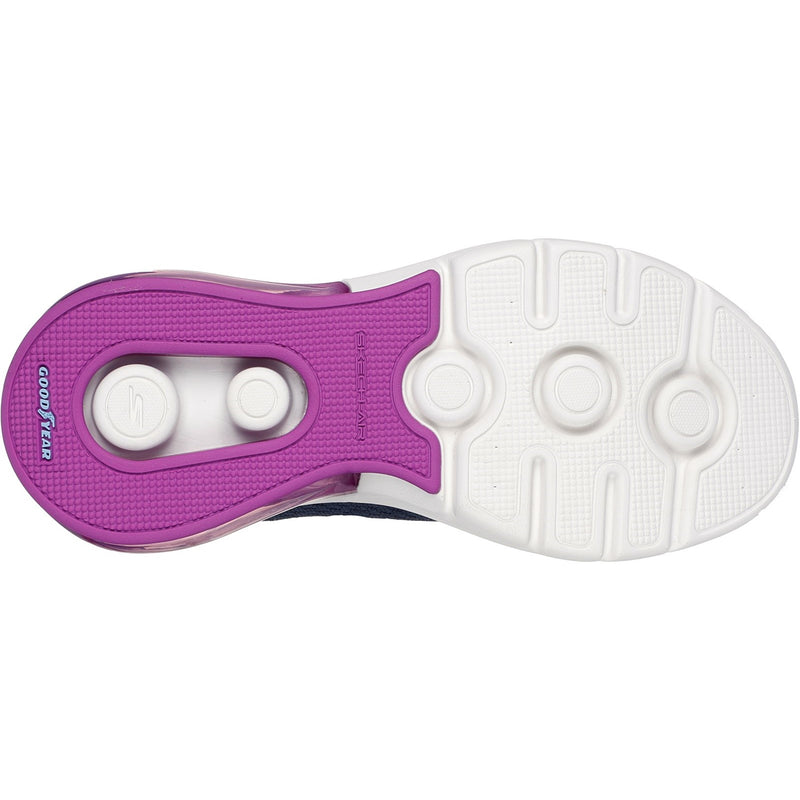 Skechers Womens Go Walk Air 3.0 124375-NVPR Navy/Purple Bungee Shoe