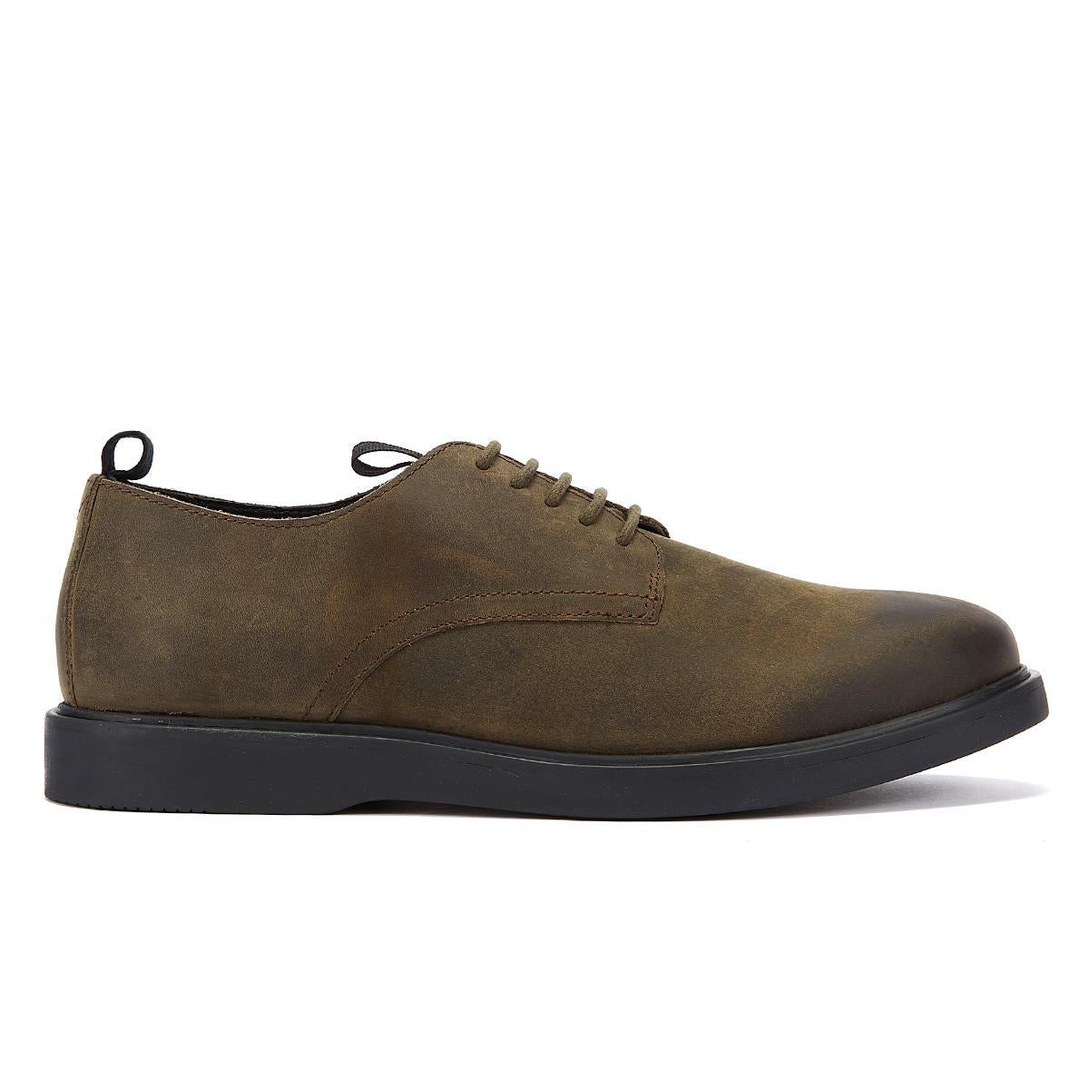 Hudson Barnstable Khaki Leather Men's Green Lace-Up Shoes