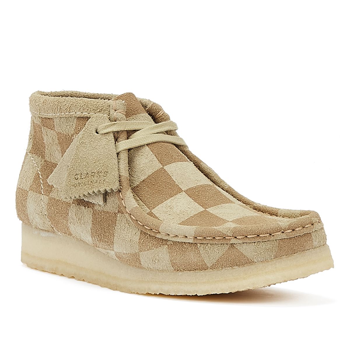 Clarks Wallabee Check Women's Beige Boots