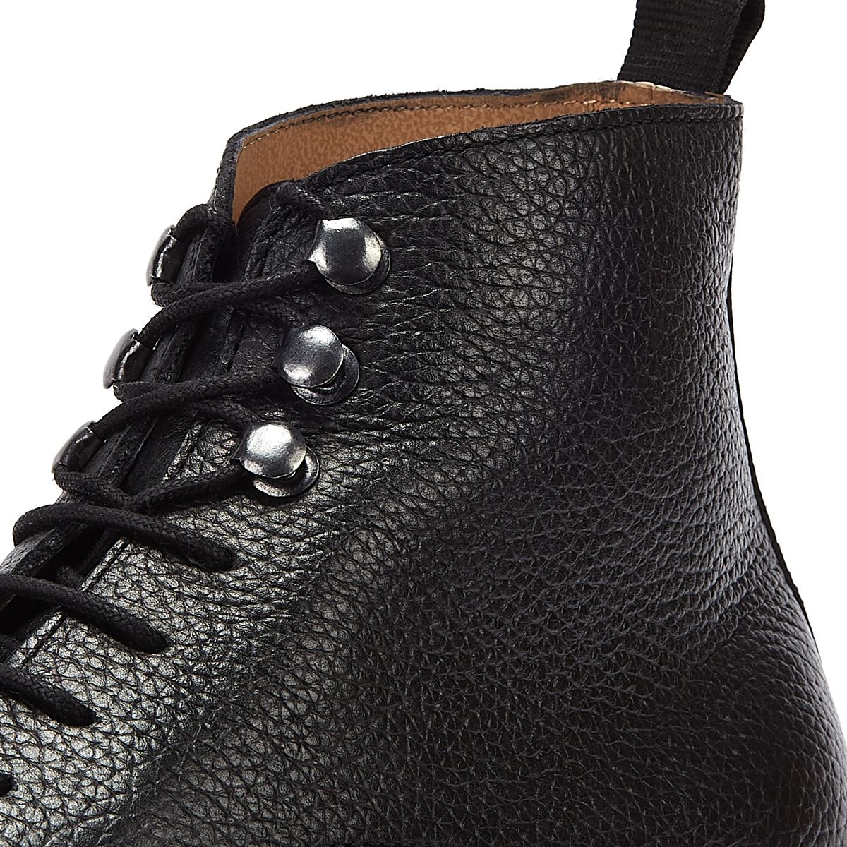 Hudson Battle Lace Leather Men's Black Boots