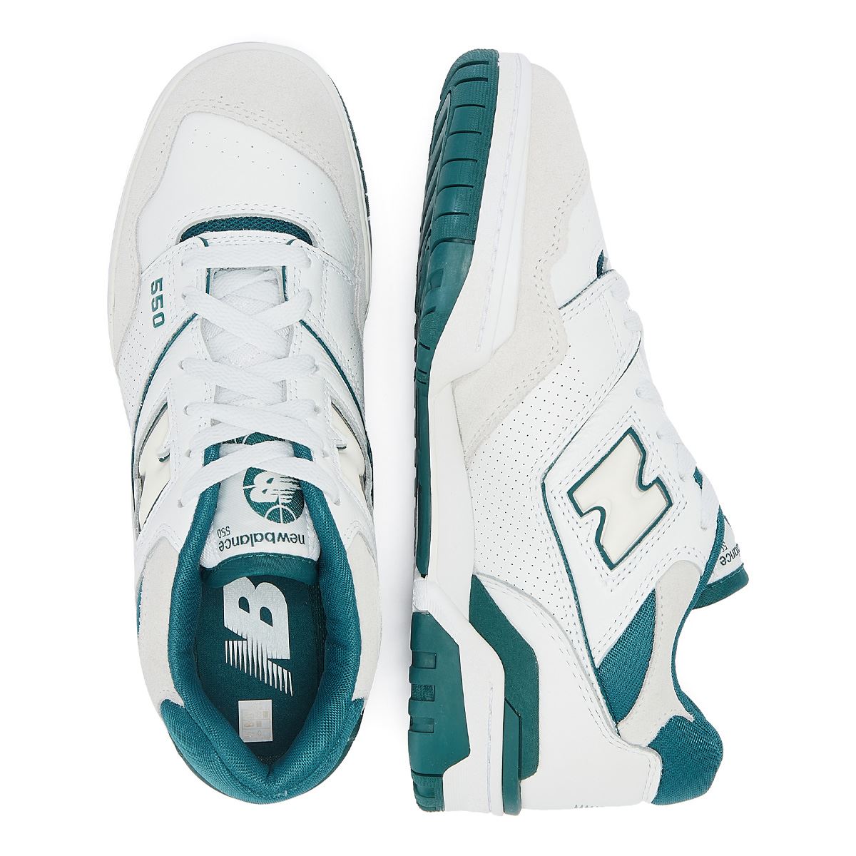 New Balance 550 White/Green Sneakers
