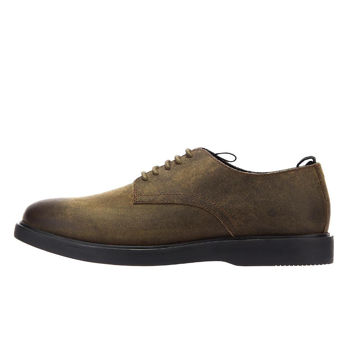 Hudson Barnstable Khaki Leather Men's Green Lace-Up Shoes