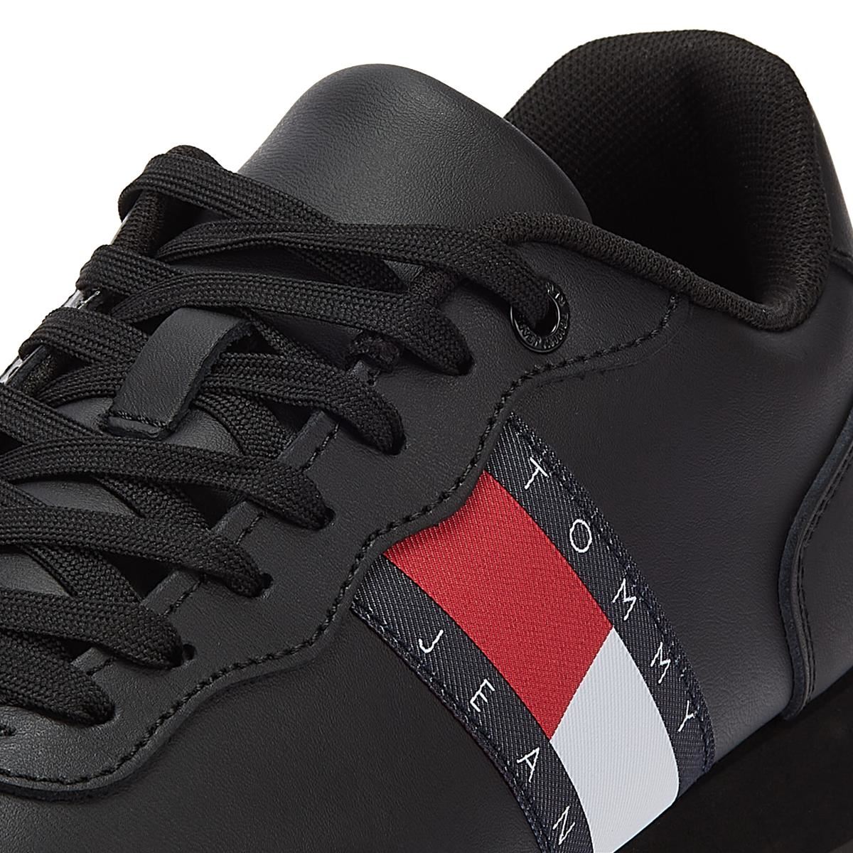 Tommy Hilfiger Tommy Jeans Leather Runner Men's Black Sneakers