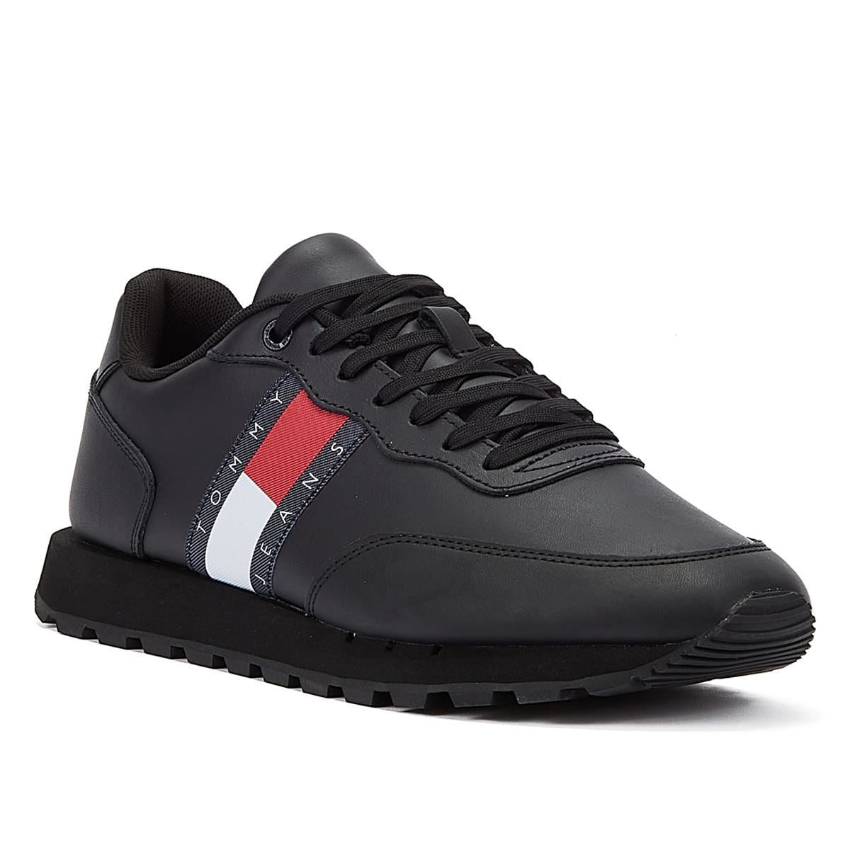 Tommy Hilfiger Tommy Jeans Leather Runner Men's Black Sneakers
