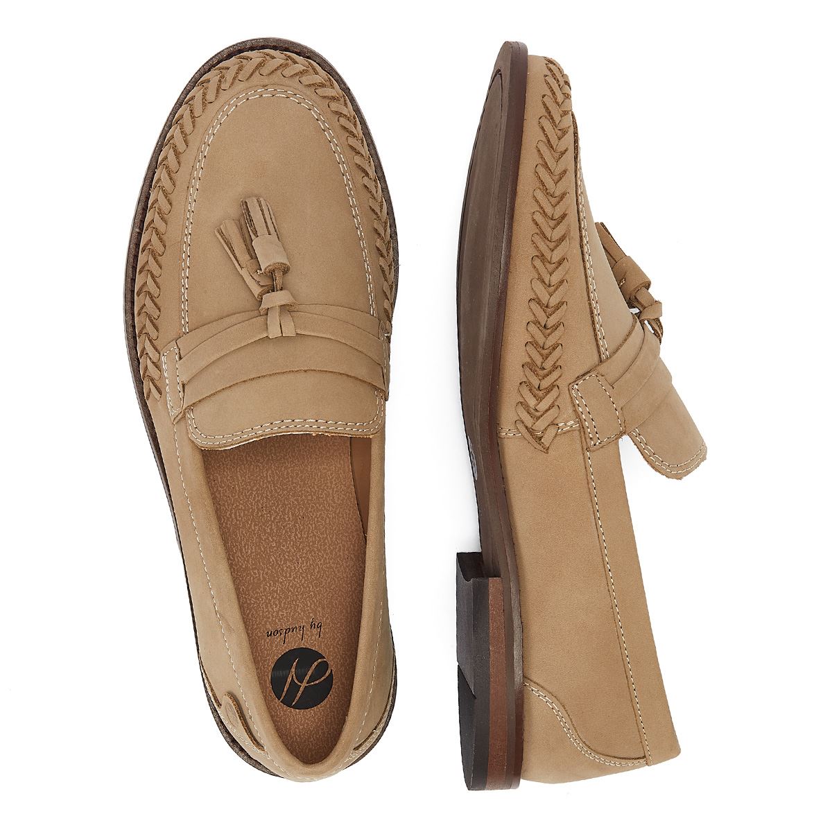 H By Hudson Haldon Loafer Taupe Suede Mens Taupe Casual