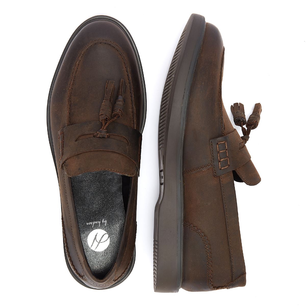 Hudson Cato Loafer Crazy Leather Men's Brown Loafers