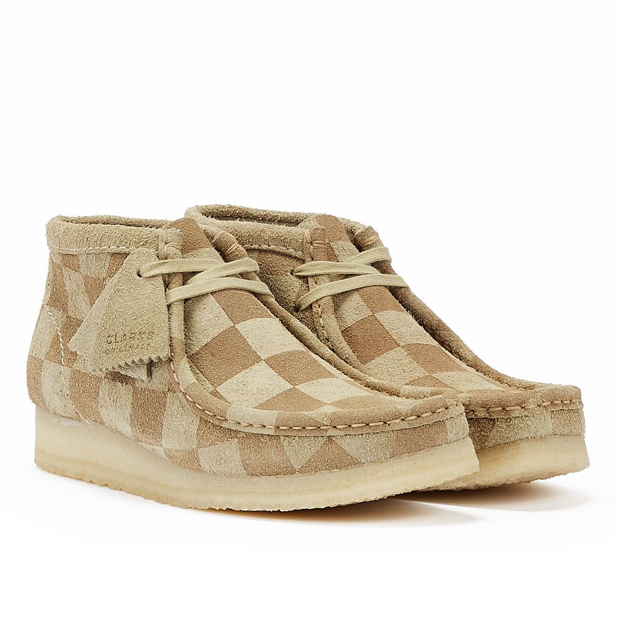 Clarks Wallabee Check Women's Beige Boots