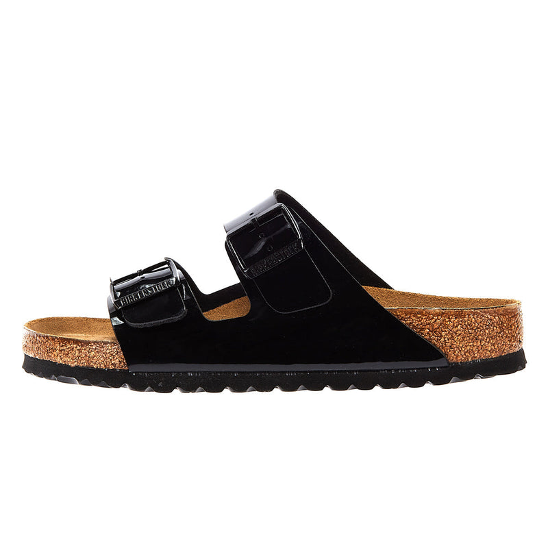 Birkenstock Arizona Birko Flor Patent Womens Black Sandals