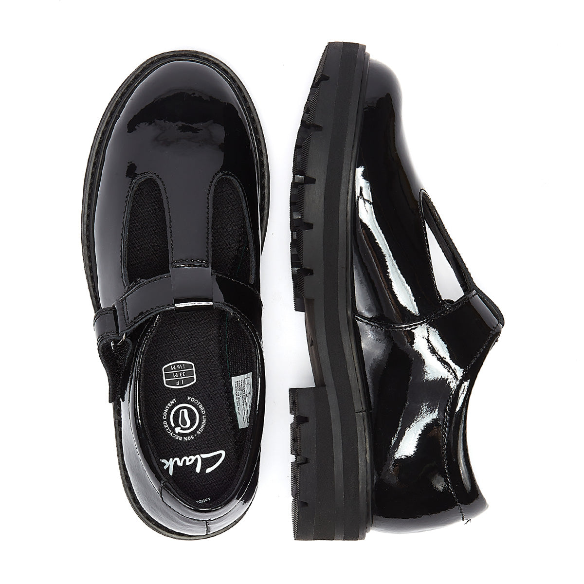 Clarks Prague Brill O Kids Black Shoes