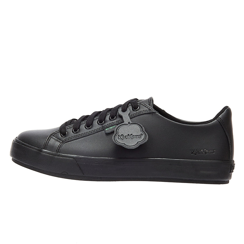 Kickers Youth Black Leather Tovni Lacer Sneakers