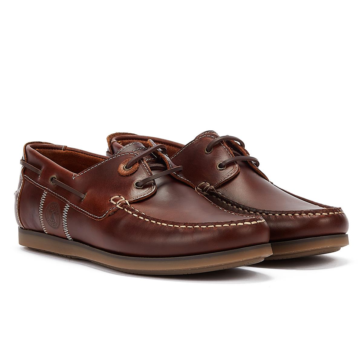 Barbour Wake Boat Shoe Mahogany Mens Brown Casual