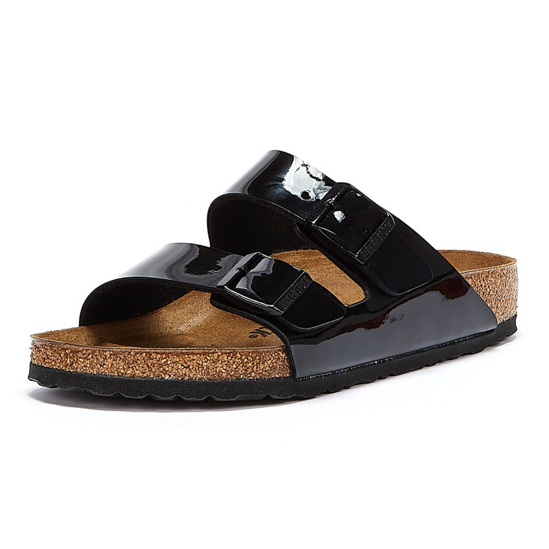Birkenstock Arizona Birko Flor Patent Womens Black Sandals