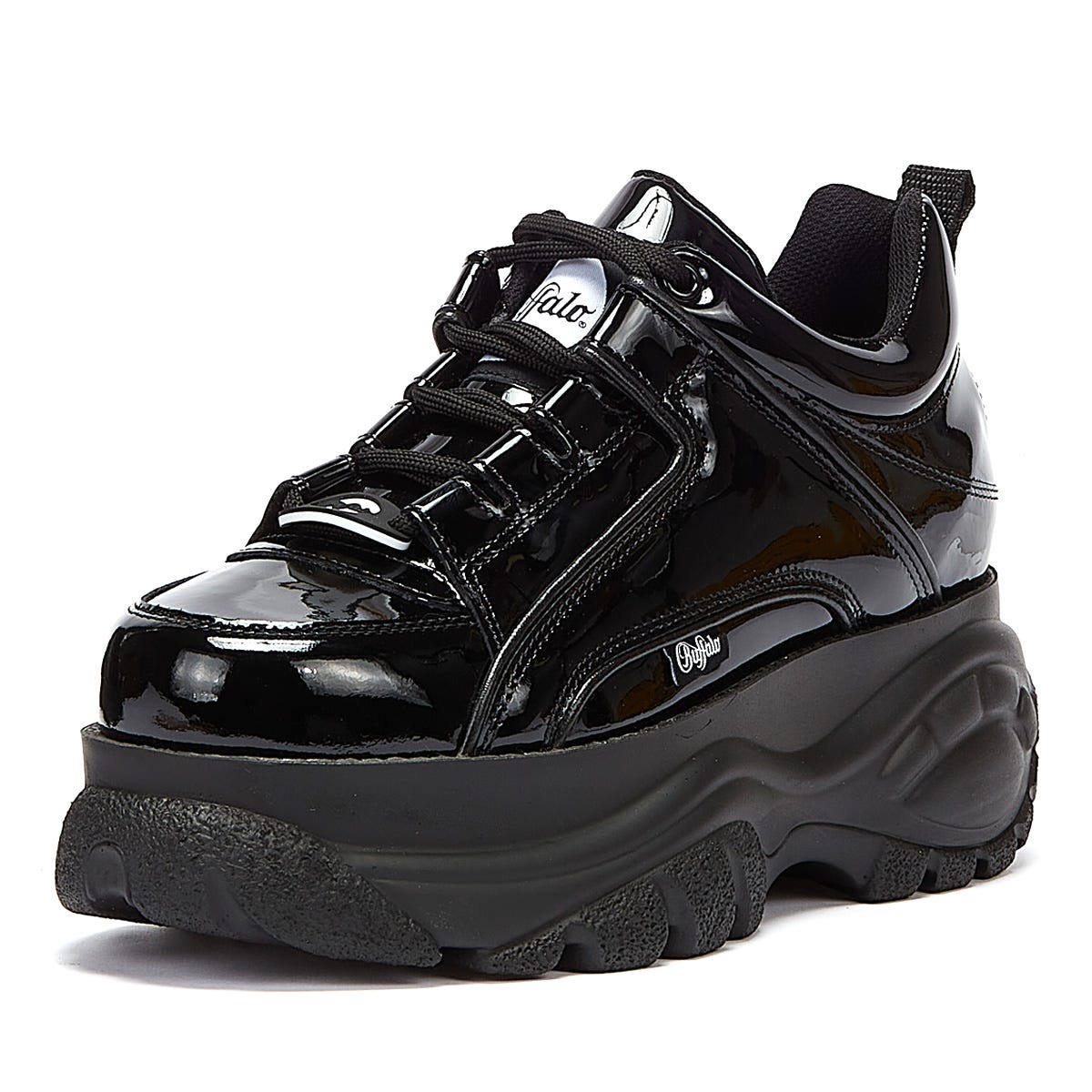 Buffalo London 2.0 Patent Womens Black Sneakers