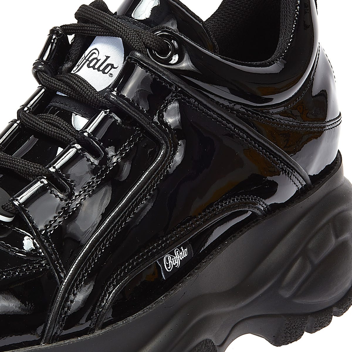Buffalo London 2.0 Patent Womens Black Sneakers