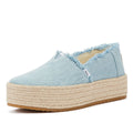 TOMS Washed Denim Valencia Pastel Blue Espadrilles Women's Blue Sandal