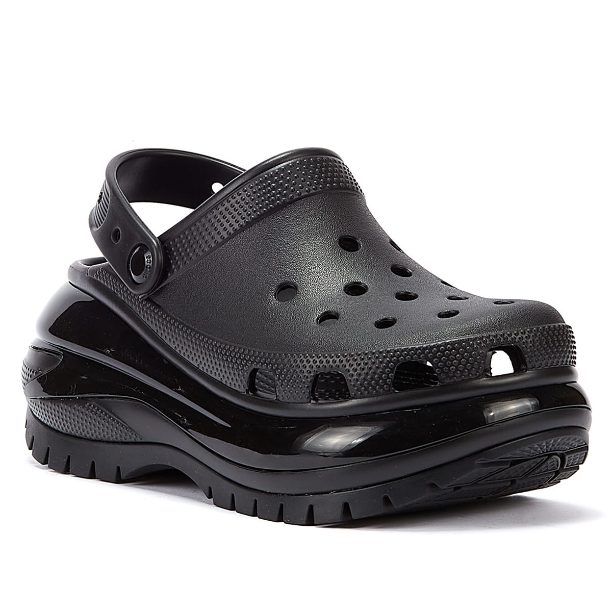 Crocs Classic Mega Crush Womens Black Clogs