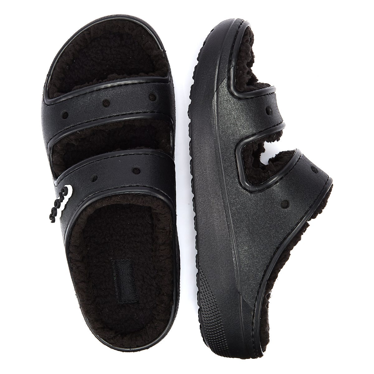Crocs Classic Cozzzy Womens Black Sandals