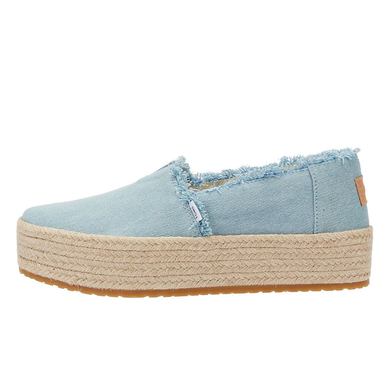 TOMS Washed Denim Valencia Pastel Blue Espadrilles Women's Blue Sandal