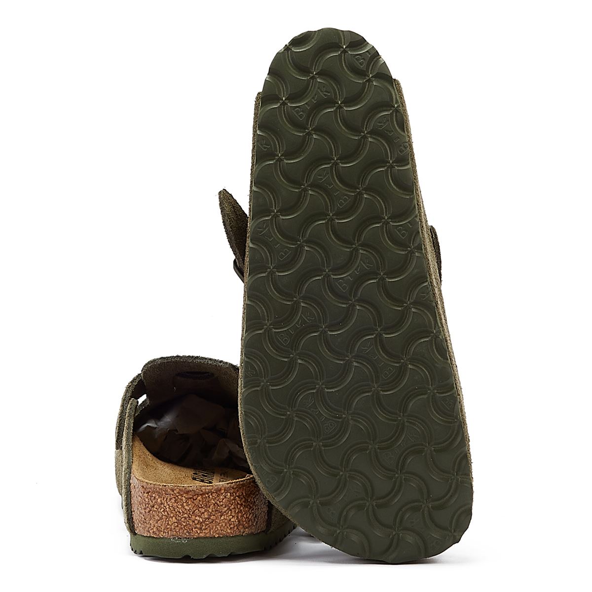 Birkenstock Boston Suede-Leather Thyme Green Clogs