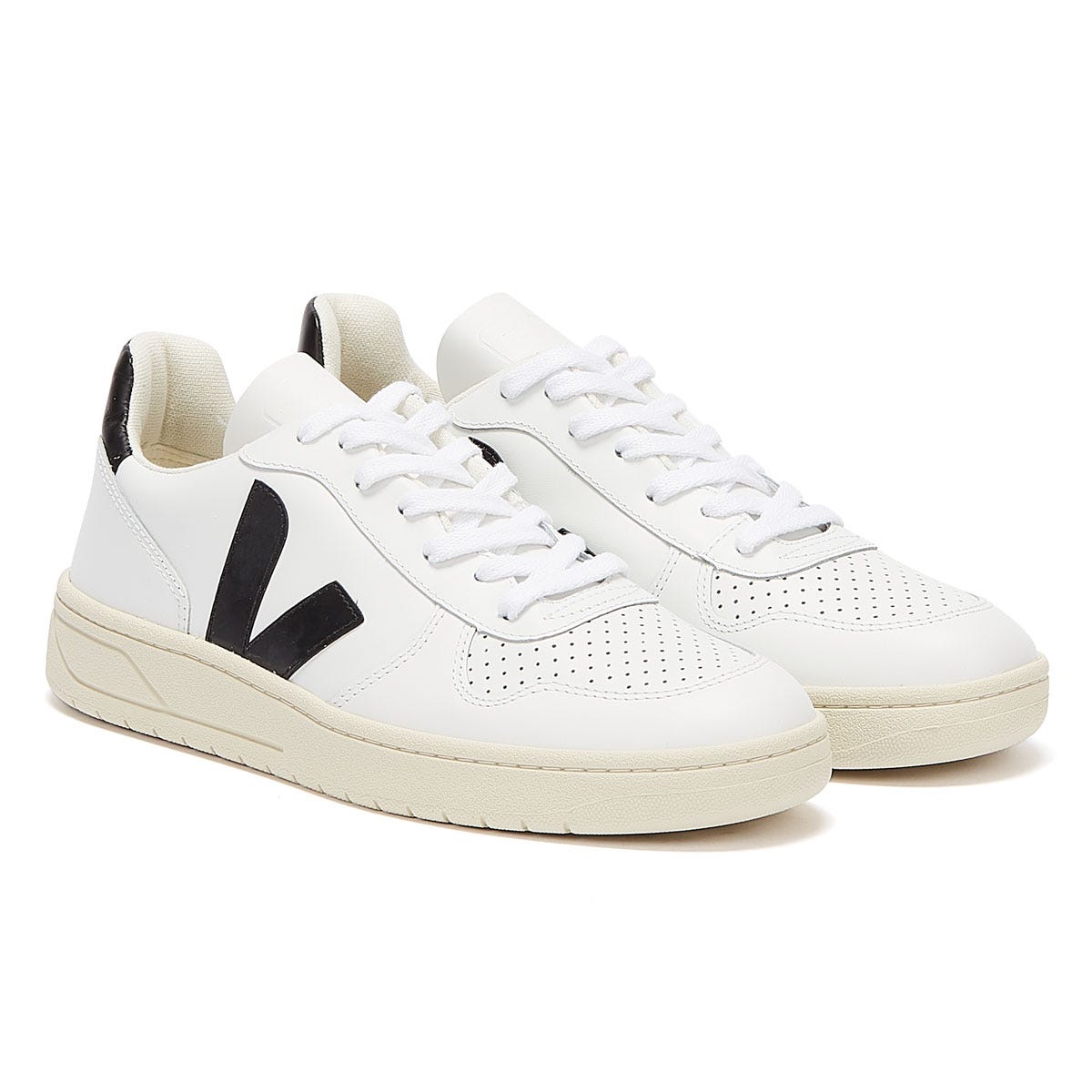 Veja V-10 Womens Extra White / Black Sneakers