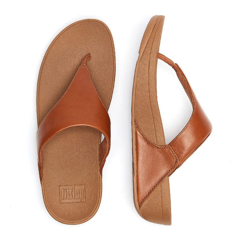 FitFlop Lulu Leather Womens Tan Sandals
