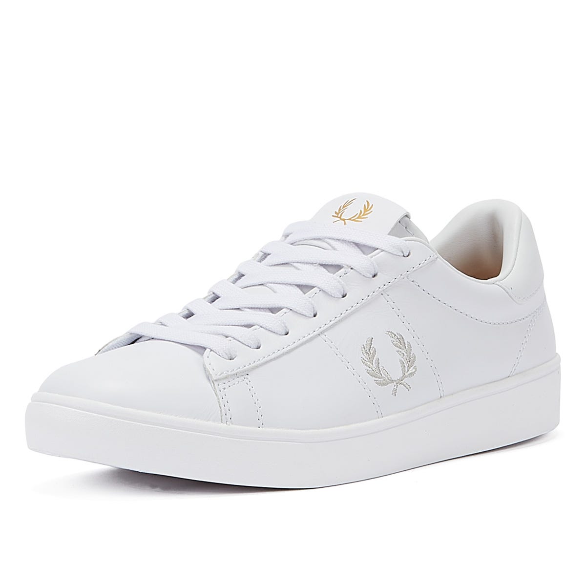 Fred Perry Spencer Leather Mens White / Silver Sneakers